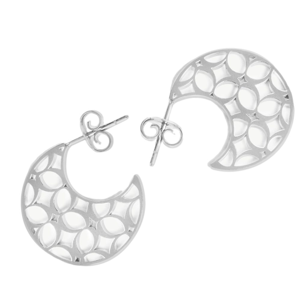 Signature Crescent Earrings in Silver by Considered Jewellery