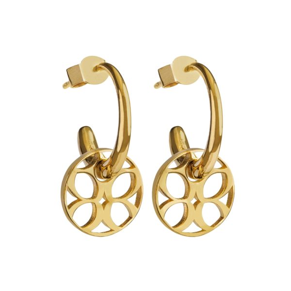 Two-in-One Mini Disc Huggies in Gold Vermeil by Considered Jewellery