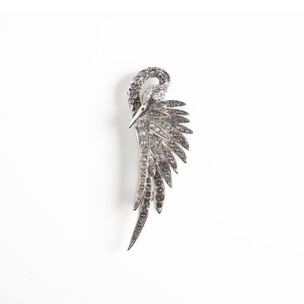 Silver Swan Brooch by Sonia Petroff