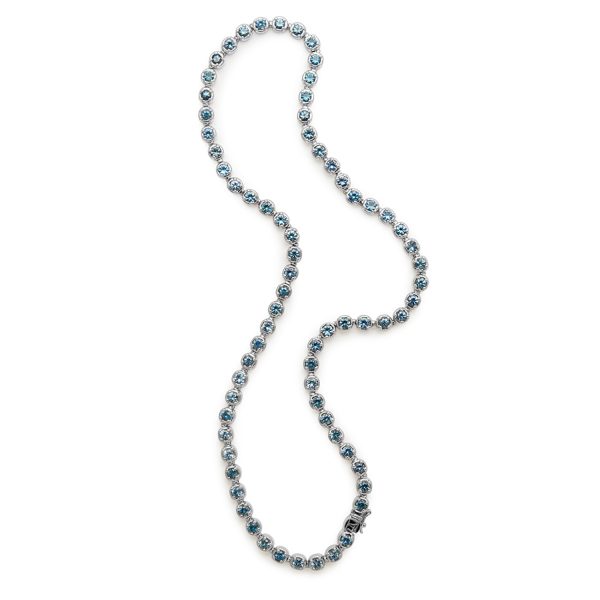 Ingot Eternity Necklace – Montana Sapphires by Anna Sheffield