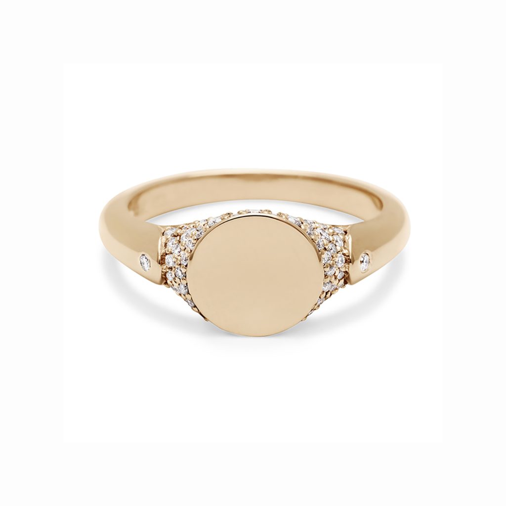 Pave Classic Signet Ring by Anna Sheffield