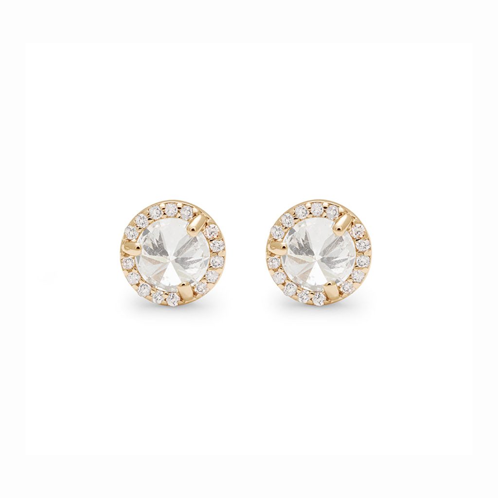 Rosette Stud Earrings (Medium) – Lab White Diamonds by Anna Sheffield