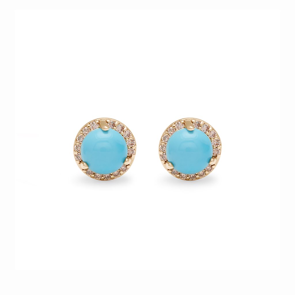 Rosette Stud Earrings (Medium) – Turquoise by Anna Sheffield