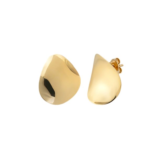 Abstract Concave Stud Earrings by Orena Jewelry