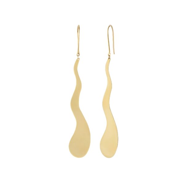 Flow Dangle Gold Earrings by Orena Jewelry