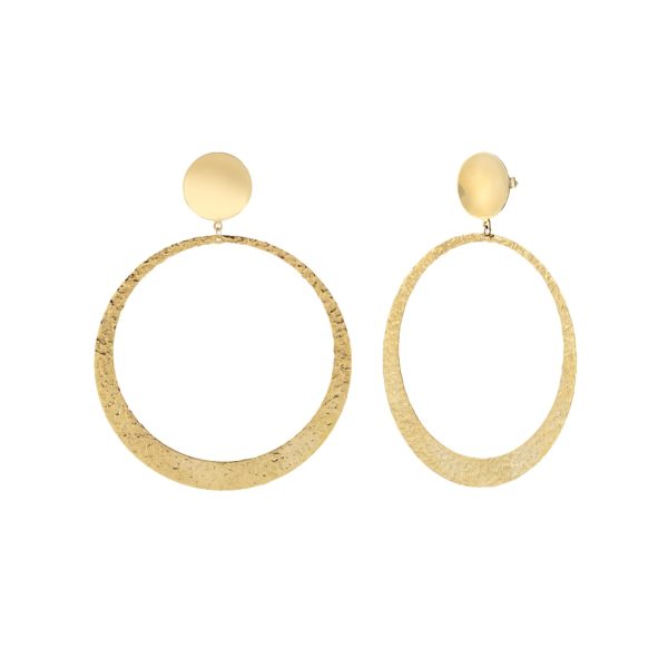 Hammered Circle Stud Earrings by Orena Jewelry