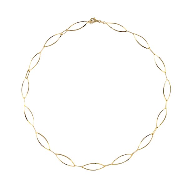 Oval Station Gold Necklace by Orena Jewelry